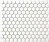 1 qm Carrelage mosaïque en céramique. Blanc Forme d'hexagone. Les feuilles entières de carreaux mesurent 26cm x 30cm (MT0089 m2) ...