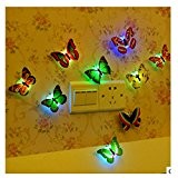 10 Pcs Stickers Muraux papillon Lumineuse Multicolores à LED Luminaires Accessoires de décoration