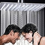 10 pouces Tête de douche pluie carrée de luxe en acier inoxydable poli ultra brillant effet miroir chromé
