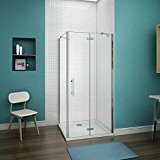 100x70x185cm cabine de douche porte de douche anticalcaire paroi de douche cabine de douche à charnière avec barre de fixation