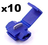 10x Cosse Electrique Connecteur Rapide Bleu - Raccords Auto-Dénudants (Dérivations) - Cosses Electriques (Pour fils jusqu'à 1.1mm to 2.6mm²) - ...