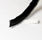 12 mm Autocollant brosse poils Noir 5 m
