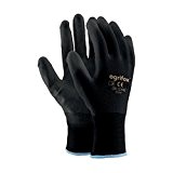 12 paires de gants de travail avec revêtement PU EN388 - Gants de protection contre la saleté et la mécanique Risques, noir