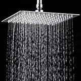 12 pouces Tête de douche pluie carrée de luxe en acier inoxydable poli ultra brillant effet miroir chromé