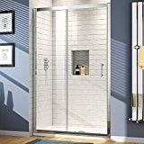 1200 x 700 Modern Sliding 6mm Glass Shower Enclosure Cubicle Door Tray + Free Waste by iBathUK