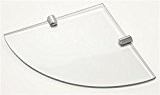 2 x rond en verre poli étagère d'angle – Supports inclus – en verre trempé 6 mm