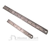 2 x Stainless Steel Metal Ruler 12 inch + 6 inch Rule With Conversion Table by SmartHome