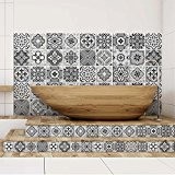 24 carrelage 15x15 cm - PS00100 Carrelage en film adhésif pour salle de bains et cuisine Stickers design - Evora