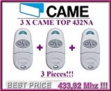 3 X CAME TOP432NA 2-canaux télécommandes, ORIGINAL emetteurs 433.92Mhz Fixed code!!! 3 Emetteurs de haute qualité pour LE MEILLEUR PRIX!!!