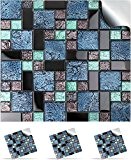 30 Stickers muraux de carrelage mosaïque auto adhésif pour des carreaux de 15cm –(30xTP 71- 6in- Mosaic Glass)- Transferts de ...