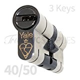 40/50 Nickel YALE Superior Euro Cylinder with 3 Keys Anti Snap / Bump / Pick / Drill / Pull High ...