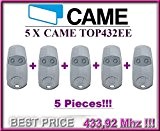 5 X CAME TOP432EE Télécommande / Emetteur, 2 canaux, fréquence 433,92 MHz. 5 unité de top qualité originale CAME télécommande ...