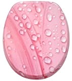 Abattant WC frein de chute soft close - Finition de haute qualité - Fixation facile - Fleur rose