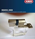 ABUS bravus.3000 système de fermeture double cylindre livré avec 4 clés longueur 40/50 mm avec carte de sécurité : et ...