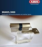 ABUS bravus.3000 système de fermeture double cylindre livré avec 4 clés-longueur : 45/45 mm avec carte de sécurité : et ...