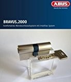 Abus BS01 Bravus 2000 Serrure de sécuritéà Double cylindre avec 5 clés 30/40 mm Carte de sécurité/Protection anticopie/fonction urgence et ...