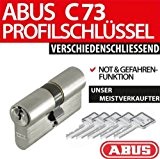 ABUS Cylindre de serrure profilé C 73 avec fonction débrayable 35/45 mm, 5 clés incluses