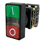 AC 220 V lumière jaune On-Off Start Stop momentané Push Button Switch 1 NO 1 NC