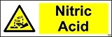 Acide nitrique Avertissement de sécurité 1,2 mm plastique rigide 300 mm x 100 mm