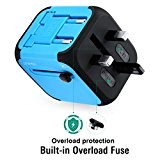 Adapter Travel Adapter All-in-one Worldwide Travel Chargers Adapters for US UK AU EU with Dual USB Charging Ports Universal AC ...