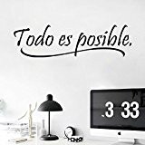 'adesivo4you ® Sticker mural Phrase espagnol séjour chambre de lit "Todo Es possible Sticker pour murs murs