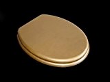 Adob Lunette de WC en bois doré métal, charnière réglable en laiton chromé, 85069