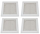 Aerzetix: 4 grilles d'aération ventilation carrées en plastique 15/15cm