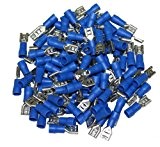 Aerzetix: Lot de 100 cosses électriques isolées à sertir plates 6mm femelles bleu - C1296