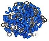 Aerzetix: Lot de 100 cosses électriques rondes oeil oeillet anneau plates 6mm bleu - C1276