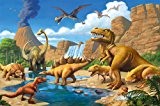 Affiche Dinosaure murale chambres enfants Décoration murs comiquel aventure Dino mondiale style jungle cascade Dinosaurus | mur deco Poster mural ...