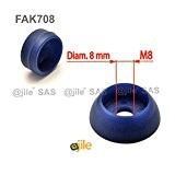 Ajile - 4 pièces - Cache de sécurité Skiffy pour vis écrou filetage diamètre 8 mm (M8) - BLEU - ...