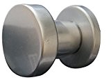Alpertec bouton sur rosace en aluminium anodisé poignée de porte acier inoxydable, diamètre :  50 mm, argent, 40400160K1