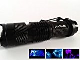 amicc® New 365 nm UV Ultra Violet Piles AA Lampe torche Lumière Noire