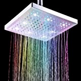 Anself 8" Square carré pommeau 7 Colors Changing LED Shower Head Sprinkler - La lumière change de couleur avec la ...