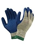 Ansell PGK10BL Gants en latex de caoutchouc naturel, protection mécanique, Bleu, Taille 11 (Sachet de 12 paires)