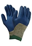 Ansell PGK10BL Tropique Gants en latex de caoutchouc naturel, protection mécanique, Bleu, Taille 10 (Sachet de 12 paires)
