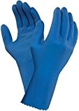 Ansell proFood 87-315 Gants en latex de caoutchouc naturel, protection contre les produits chimiques et les liquides, Bleu, Taille 7.5-8 ...