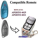 Aperto 4025, Aperto 4021 Compatible Télécommande, 4 canaux 868,8Mhz remplacement de haute qualité pour LE MEILLEUR PRIX. (NOT MADE BY ...