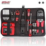 Apollo Kit d'outils professionnel 19 pièces pour technicien réseau Kit d'outils de réparation et d'entretien informatique avec fermeture éclair Étui de ...