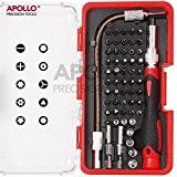 Apollo Precision Tools Set d'embouts 58 pièces pour réparations électroniques (réparation de téléphones portables, iPhone, MacBook Air & Pro, PDA, PC, ...