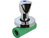 Aqua-Plus - PPR Rohr absperrbarer Hahn d = 25 mm, grün