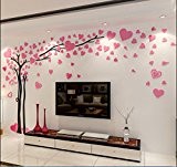 Arbre amour en forme de coeur cristal 3d acrylique stickers muraux en trois dimensions, salon, salle de mariage, TV décoration ...