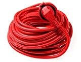 as-Schwabe 51160 Rallonge électrique Câble PVC rouge 20m H05VV-F 3G1,5 Intérieur / IP20 (Import Allemagne)