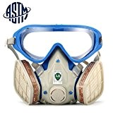 [ASTM]SanSiDo Masque de protection respiratoire complète contre peinture chimique, gaz, poussière, pesticides, incendies avec masques anti poussière