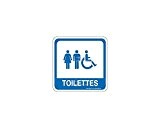 AUA SIGNALETIQUE - Plaque de porte Toilettes mixte PvcSign