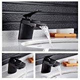 Auralum® Mitigeur lavabo Robinet de cascade de salle de bains et cuisine - Noir