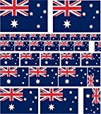 AUSTRALIE drapeau 25 stickers autocollants en vinyl et mélange de tailles