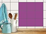 Auto-adhésif décoratif carreau | Art de tuiles mural - Aménagement de cuisine | Design Lilas 2 | 10x10 cm (9 ...