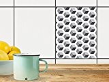 Auto-adhésif décoratif carreaux | Enjolivement de toilette - Tatouage mosaïque mural | Motif Falling Cubes - Gris | 20x25 cm ...