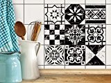 Auto-adhésif décoratif carreaux | Stickers mosaïques muraux pour salle d'eau et credence cuisine | Carrelage adhésif - Design Dessin Marbre ...